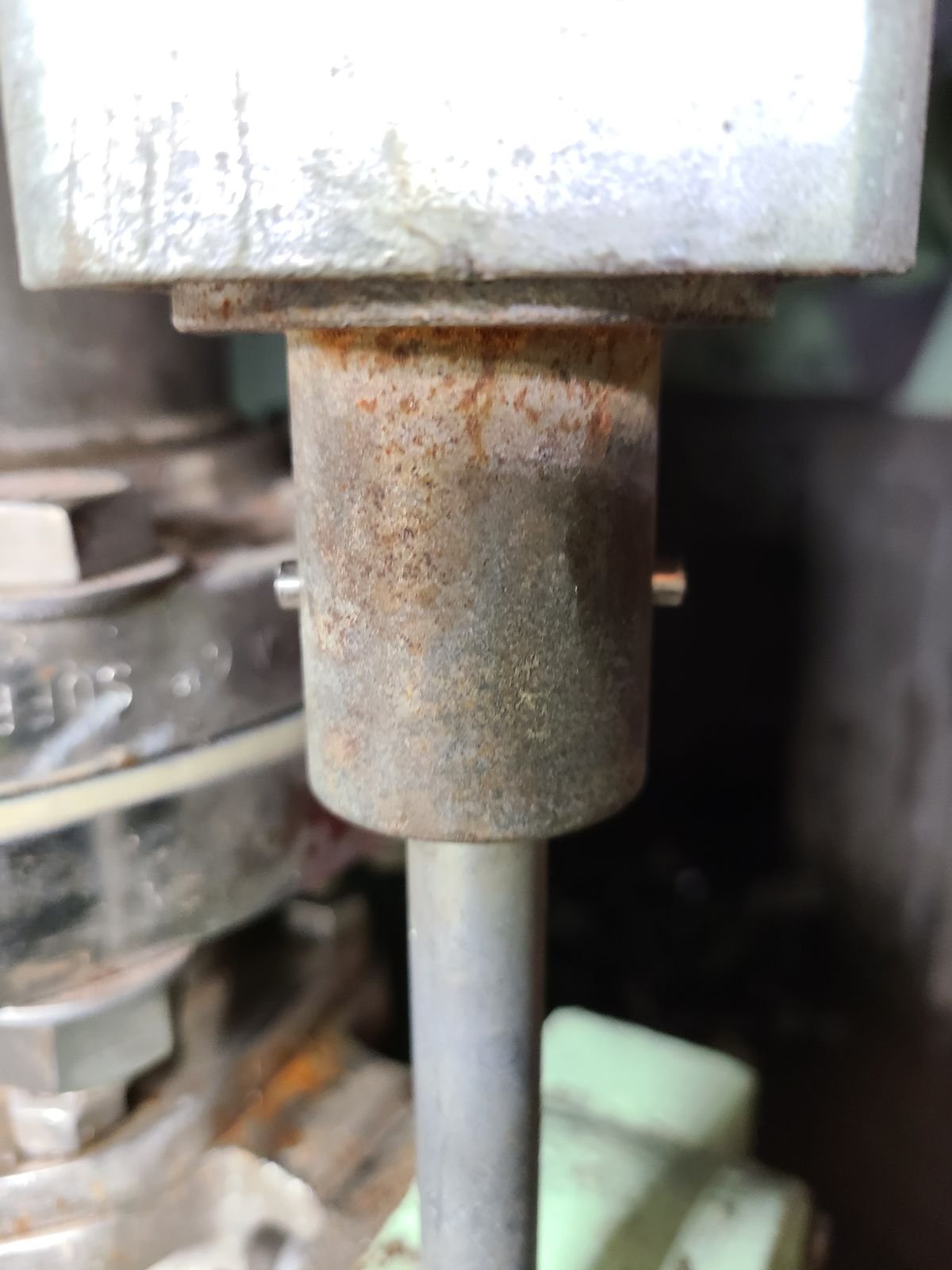 Corroded valve extension before replacement